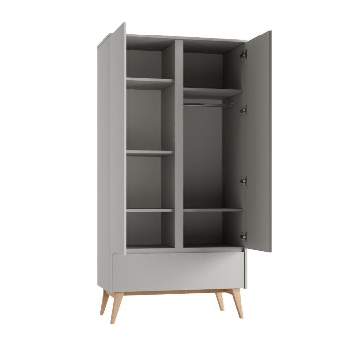 Armario de ropa con 2 puertas (colección Classy Gray)